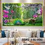Gạch tranh hàng cây rừng tre HP068
