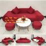 Bộ bàn ghế sopha salong băng văng thuyền màu đỏ giá rẻ sofa phòng khách | Nội thất Linco