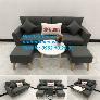 Bộ bàn ghế sofa băng văng dài xám đậm đen giá rẻ Nội thất Linco Sài Gòn SG