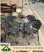 Bàn ghế mây nhựa caffe màu tối HGH860