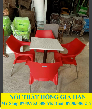 Bộ Bàn Ghế Cafe Nhựa Mặt Đá HGH