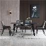 Bộ bàn ăn mặt đá 1m6 và 4 ghế nệm hiện đại TN Boone Lux 15A