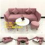 Bộ ghế sofa băng văng 1m9 màu hồng phấn đẹp