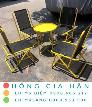 Bộ bàn ghế xếp lưng lưới Hồng Gia Hân BGS23