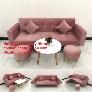 Bộ ghế salon sopha màu hồng phấn vải nhung rẻ đẹp Sofa Linco Quy Nhơn