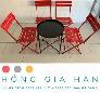 Bàn ghế cafe sắt xếp gọn Hồng Gia Hân C133