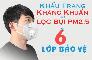 Khẩu Trang Than Hoạt Tính 6 lớp Chống Bụi Pm2.5 Tích Hợp Bộ Lọc Khí