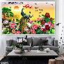 Tranh treo tường 3D hoa mẫu đơn