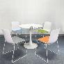 SL TULIP 2-08E3 / CC1552-P | Bộ bàn cafe 4 ghế trắng chân vòng hiện đại