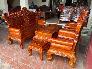Bộ bàn ghế louis hoàng gia hàng víp tay đặc gỗ xà cừ .