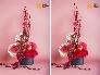 Hộp hoa Tết nụ tầm xuân An Khang - Táo đỏ Phú Quý - Thanh liễu Sung Túc - Hồng đỏ Hạnh Phúc - FSNK500