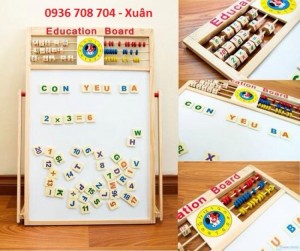 Bảng tính đa năng 2 mặt bằng gỗ cho bé thông minh