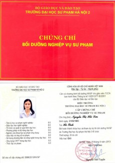 Chứng chỉ sư phạm giáo viên TCCN