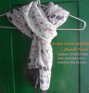 Khăn voan nhúng bi hoa