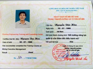Cấp chứng chỉ Quản Lý Điều Hành Khai Thác Mỏ, Chứng nhận giám đốc điều hành mỏ