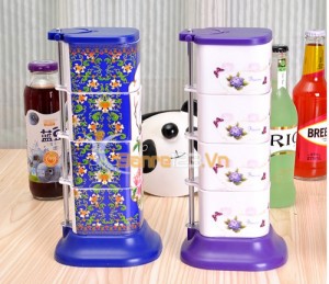 Hộp đựng gia vị xoay 4 tầng Renai