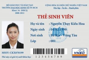 In thẻ sinh viên, trường học