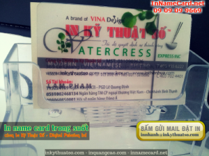 Name card trong suốt, giá rẻ đang là lựa chọn đông đảo của mọi người. Không chỉ đẹp mà còn toát lên vẻ sang trọng cho chính chủ nhấn của nó.