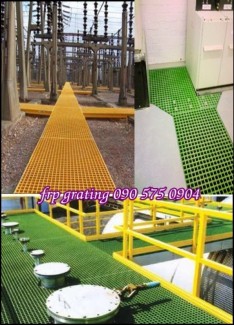 Tấm sàn ô lưới có màu sắc, frp grating, sàn lót nhựa grating