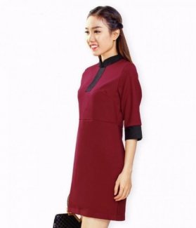 Đầm công sở cổ trụ ZID31942