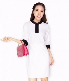 Đầm công sở cổ trụ ZID31942