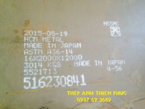 Thép tấm đóng tàu A 36 8 x 1500x 6000 mm