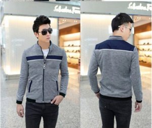 Áo Khoác Phối Sọc Xanh