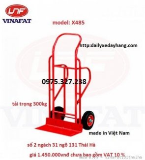 Xe đẩy X485
Xe được ứng dụng để chở hàng hóa, chở tiền
Kiểu xe: xe đẩy tay 2 bánh
Kích thước : 560 x 600 x 1350mm
Cự ly sàn xe: 295mm
Tải trọng: 300kg
Trọng lượng 27kg