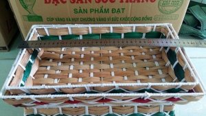 Giỏ Gói Quà Tết, Khay Tre, Quảng Ninh,Giỏ Cọng Dừa,Nơ,Túi Kiếng