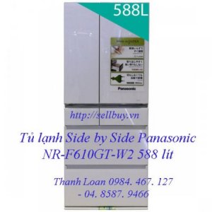 Hàng mới về Tủ lạnh inverter Panasonic NR-F610GT-W2 6 cửa 588 lít