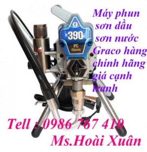 Máy phun sơn Graco 390PC ,phụ kiện béc phun, cần phun, súng phun sơn.