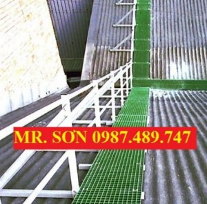 Sàn lót làm lối đi trên mái nhà máy, sàn lót chống trượt composite