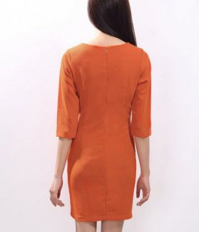 Đầm công sở phối dây kéo ZID26790
