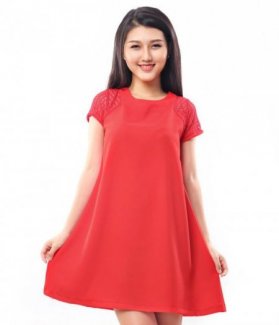 Đầm oversize phối tay ren ZID23817