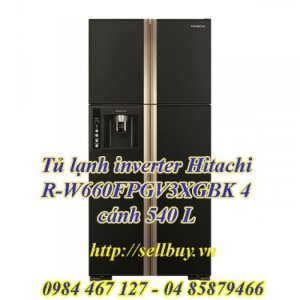 Tủ lạnh giá rẻ Tủ lạnh Hitachi R-W660FPGV3XGBK (Màu Đen) 4 cánh 540 lít mới về kho