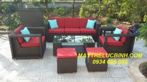 Sofa nhựa giả mây cao cấp, sofa ngoài trời