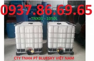 Tank nhựa cũ hà nội,thùng nhựa 1 khối,tank nhựa đựng hóa chất,tank nhựa 1000l màu trắng lồng thép