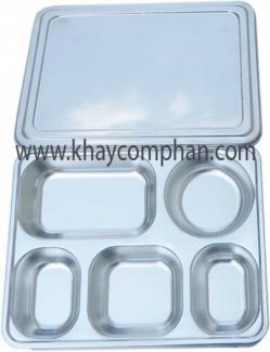 Khay inox 5 ngan