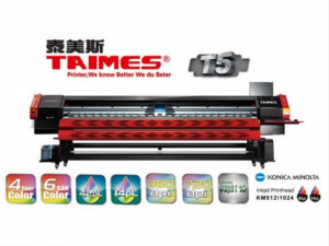 Máy in kỹ thuật số khổ lớn TAIMES T5 | Mô tả: Khổ in: 3200mm (10.5ft). Độ phân giải: Độ phân giải 360DPI (Physical) và Độ phân giải 720DPI (Physical). Chế độ in - Tốc Độ (m2/h). Điểm cải tiến mới nhất của máy là phiên bản mới nâng cấp bên ngoài thiết bị, in ấn độ phân giải cao hơn nhiều và chắc chắn rằng máy hoạt động ổn định hơn, tiếp tục tối ưu hóa; thiết kế chuyên nghiệp của nhãn in màu PVC. Rõ ràng ghi nhãn trông thanh lịch và bền, lớp quạt hút góc lớn hơn, có thể biến góc theo góc của vật liệu, có thể đặt một khu vực thêm nhiều nguyên liệu dưới nóng lên và sấy mức 2000W mới cắt hệ thống sưởi ấm hồng ngoại (tùy chọn mục); các chai mực thải với hệ thống báo động tràn.