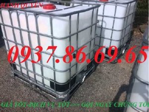 Thùng nhựa 1000l cũ hà nội, tank nhựa 1 khối, thùng nhựa màu trắng lồng thép 1000l, tank nhựa 1000l