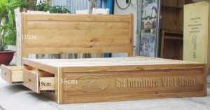 Giường gỗ sồi có ngăn kéo swindon