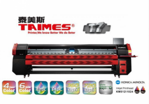 Máy in kỹ thuật số khổ rộng TAIMES T7 | Mô tả: Khổ in: 3200mm (10.5ft). Độ phân giải: Độ phân giải 360DPI (Physical) và Độ phân giải 720DPI (Physical). Chế độ in - Tốc Độ (m2/h). Máy in Model: T7-KM1024/42PL-4h. Độ phân giải in: 360dpi 1. Mực Konica 42pl (dùng cho độ phân giải 360dpi). Mực Konica 14pl (dùng cho độ phân giải 720dpi). Màu mực: 4 Colors( C , M , Y , K ) / 6 Colors(C , M, Y, K, LC, LM). Bình mực: 5l. Hệ thống tự động cung cấp mực in. Nguyên liệu: chiều rộng 3300mm (10.8ft); loại:Vinyl, Flex, Polyester, Back-lit Film, Window Film,etc. Tự động truyền Nguyên Liệu: Trang bị (tối đa Trọng lượng phương tiện 120kg). Hệ thống làm sạch tự động: Áp suất tích cực làm sạch chống tắc nghẽn. Trước khi làm nóng và sấy hệ thống: Trang bị (sấy hệ thống bắt buộc). Kẹp: có trang bị. Giao diện in: USB2.0. Chiều cao đầu in: 2 đến 4 mm. Phần mềm RIP: PhotoPRINT10.5 or Maintop V5.30. Công suất đầu vào: AC 220V, 50Hz.