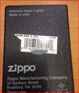 Zippo 254B Reg H Pol xách tay từ mỹ new