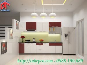 Mẫu Tủ Bếp Acrylic Chữ I Cho Căn Hộ Chung Cư Có Diện Tích Nhỏ Hẹp Tbx056