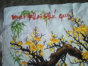 Thành phẩm tranh thiêu chữ thập