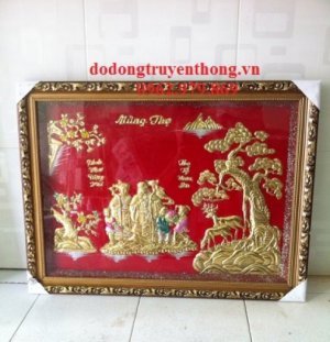 tranh mừng thọ ông bà
60 x80 cm
chất liệu :đồng trên nền nhung