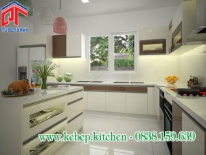Tủ bếp acrylic tinh tế qua từng đường nét PTL141