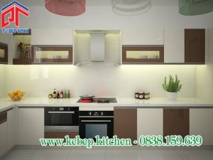 Tủ bếp acrylic tinh tế qua từng đường nét PTL141