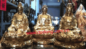 Tượng Phật tam thánh tây phương bằng đồng