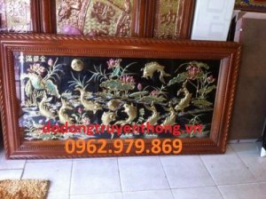 Tranh đồng phong thủy cửu ngư